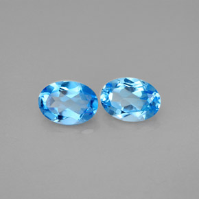 캐럿 천연 스위스 블루 토파즈 보석, 타원형 컷, 7.1×5.1 mm, VVS-VS