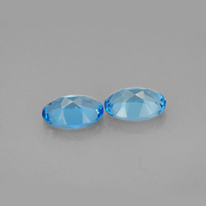 캐럿 천연 스위스 블루 토파즈 보석, 타원형 컷, 7.1×5.1 mm, VVS-VS