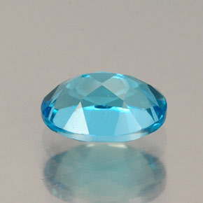 1.08캐럿 천연 스위스 블루 토파즈, 타원형 컷, 7.1×5.1 mm, VS