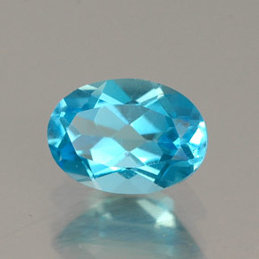0.95캐럿 천연 스위스 블루 토파즈, 타원형 컷, 7.1×5.1 mm, VVS-VS