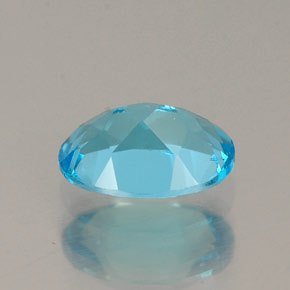 0.95캐럿 천연 스위스 블루 토파즈, 타원형 컷, 7.1×5.1 mm, VVS-VS