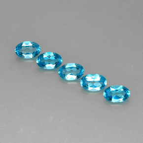 캐럿 천연 스위스 블루 토파즈 보석, 타원형 컷, 5.9×3.9 mm, VS
