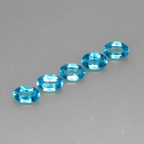 캐럿 천연 스위스 블루 토파즈 보석, 타원형 컷, 5.9×3.9 mm, VS