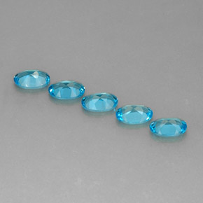 캐럿 천연 스위스 블루 토파즈 보석, 타원형 컷, 5.9×3.9 mm, VS