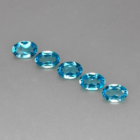 캐럿 천연 스위스 블루 토파즈 보석, 타원형 컷, 6×4 mm, VS