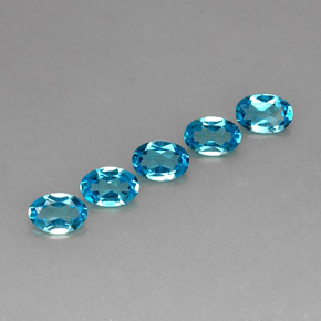 캐럿 천연 스위스 블루 토파즈 보석, 타원형 컷, 6×4 mm, VS
