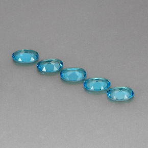 캐럿 천연 스위스 블루 토파즈 보석, 타원형 컷, 6×4 mm, VS