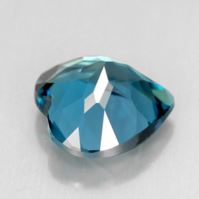 4.14캐럿 천연 런던 블루 토파즈, 하트 모양, 10×9.9 mm, IF