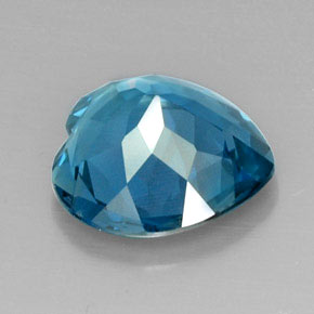 8.02캐럿 천연 런던 블루 토파즈, 하트 모양, 13.6×13.4 mm, VVS