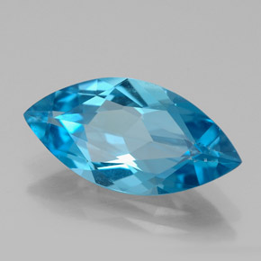 5.68캐럿 천연 스위스 블루 토파즈, 마퀴즈, 18.1×9.1 mm, VVS-VS
