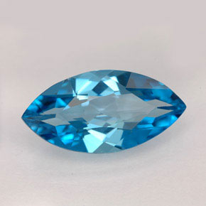 6.26캐럿 천연 스위스 블루 토파즈, 마퀴즈, 18.1×9.2 mm, VVS
