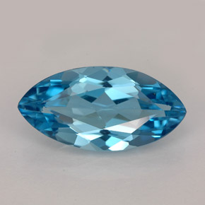 6.65캐럿 천연 스위스 블루 토파즈, 마퀴즈, 18.1×9.2 mm, VVS