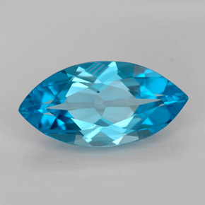 6.31캐럿 천연 스위스 블루 토파즈, 마퀴즈, 18.1×9.2 mm, IF