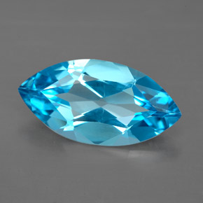 5.75캐럿 천연 스위스 블루 토파즈, 마퀴즈, 18.1×9.1 mm, VVS