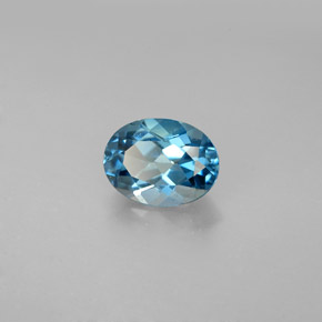 1.52캐럿 천연 런던 블루 토파즈, 타원형 컷, 8.2×6.1 mm, VVS