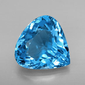 7.50캐럿 천연 스위스 블루 토파즈, 배 모양, 12.7×12.7 mm, VVS