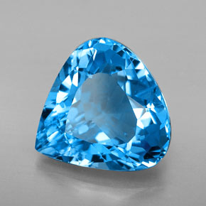 7.50캐럿 천연 스위스 블루 토파즈, 배 모양, 12.7×12.7 mm, VVS