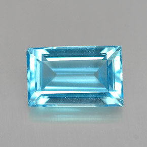 2.41캐럿 천연 스위스 블루 토파즈, 바게트, 9.3×5.9 mm, VVS-VS