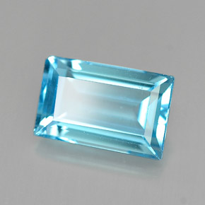 2.41캐럿 천연 스위스 블루 토파즈, 바게트, 9.3×5.9 mm, VVS-VS