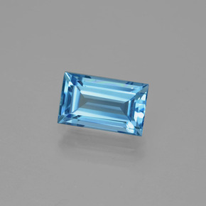 1.96캐럿 천연 스위스 블루 토파즈, 바게트, 8.8×5.3 mm, VVS-VS