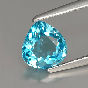1.54캐럿 천연 스위스 블루 토파즈, 배 모양, 7.3×6.9 mm, VVS-VS