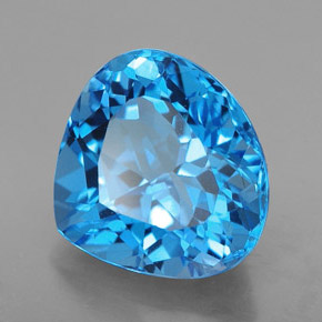 8.71캐럿 천연 스위스 블루 토파즈, 배 모양, 13.2×12.2 mm, VVS-VS
