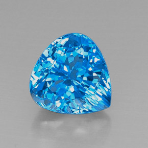 8.09캐럿 천연 스위스 블루 토파즈, 배 모양, 12.4×12.2 mm, VVS-VS