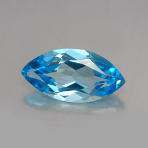 6.83캐럿 천연 스위스 블루 토파즈, 마퀴즈, 18×9.2 mm, VVS-VS