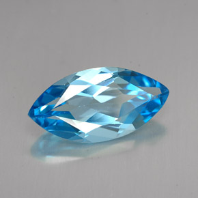 6.83캐럿 천연 스위스 블루 토파즈, 마퀴즈, 18×9.2 mm, VVS-VS