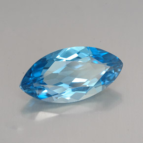 6.80캐럿 천연 스위스 블루 토파즈, 마퀴즈, 18.1×9.1 mm, VVS-VS