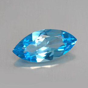5.94캐럿 천연 스위스 블루 토파즈, 마퀴즈, 17.9×8.7 mm, VVS-VS