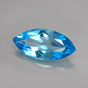5.94캐럿 천연 스위스 블루 토파즈, 마퀴즈, 17.9×8.7 mm, VVS-VS