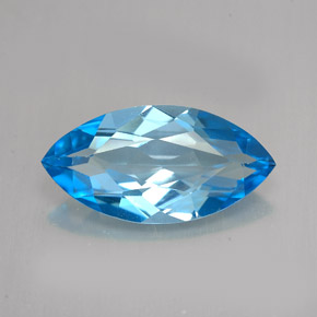 6.01캐럿 천연 스위스 블루 토파즈, 마퀴즈, 18×9.1 mm, VVS-VS