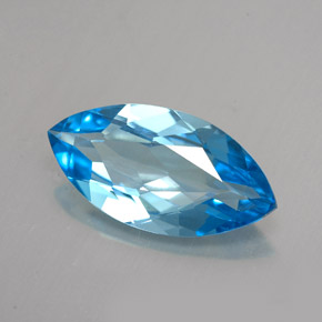 6.01캐럿 천연 스위스 블루 토파즈, 마퀴즈, 18×9.1 mm, VVS-VS