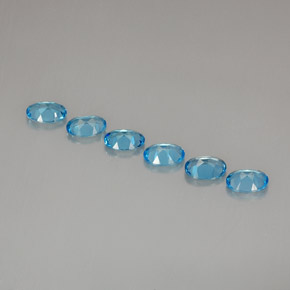 캐럿 천연 스위스 블루 토파즈 보석, 타원형 컷, 7×5 mm, VVS-VS