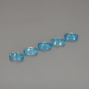 캐럿 천연 스위스 블루 토파즈 보석, 타원형 컷, 7×5 mm, VVS-VS