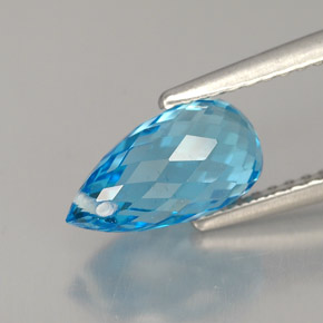 2.40캐럿 천연 스위스 블루 토파즈, 브리올레트, 10×5.4 mm, VVS