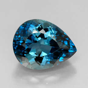 12.93캐럿 천연 런던 블루 토파즈, 배 모양, 15.8×12.4 mm, VVS-VS