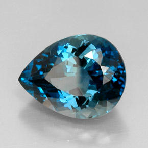 12.93캐럿 천연 런던 블루 토파즈, 배 모양, 15.8×12.4 mm, VVS-VS