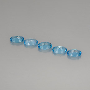 캐럿 천연 스위스 블루 토파즈 보석, 타원형 컷, 7.1×5.1 mm, VVS
