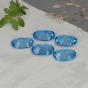 4.15캐럿 천연 스위스 블루 토파즈 보석, 타원형 컷, 7×5 mm, VVS