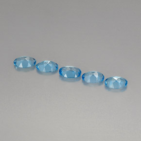 캐럿 천연 스위스 블루 토파즈 보석, 타원형 컷, 7×5.1 mm, VVS