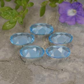 3.82캐럿 천연 스위스 블루 토파즈 보석, 타원형 컷, 7.1×5 mm, VVS