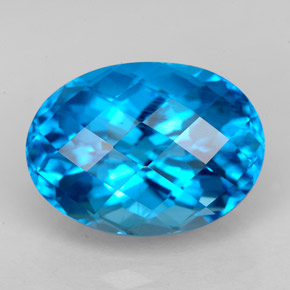 9.80캐럿 천연 스위스 블루 토파즈, 타원형 컷, 14.6×10.7 mm, VS