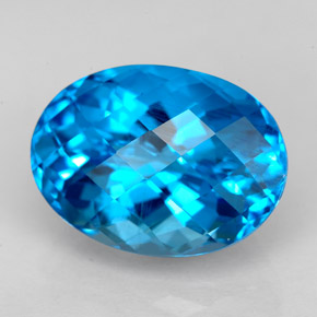 9.80캐럿 천연 스위스 블루 토파즈, 타원형 컷, 14.6×10.7 mm, VS