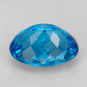 9.80캐럿 천연 스위스 블루 토파즈, 타원형 컷, 14.6×10.7 mm, VS
