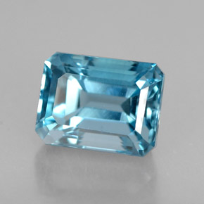 2.62캐럿 천연 스위스 블루 토파즈, 에메랄드 컷, 7.9×6 mm, VVS