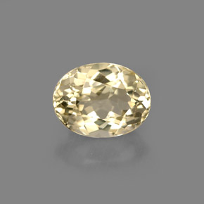 2.33캐럿 천연 라이트 옐로우 토파즈, 타원형 컷, 8.8×6.8 mm, VVS