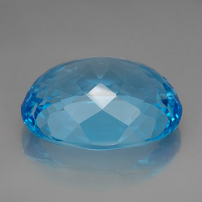 165.50캐럿 천연 스위스 블루 토파즈, 타원형 컷, 37.7×28.6 mm, IF