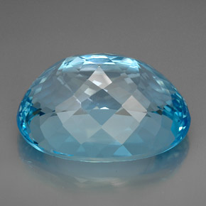 230.00캐럿 천연 스위스 블루 토파즈, 타원형 컷, 41.9×29.7 mm, VVS